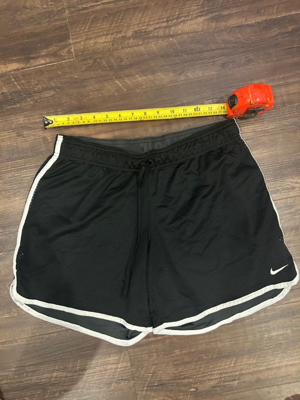 Nike Black Athletic Mesh Shorts with White Trim